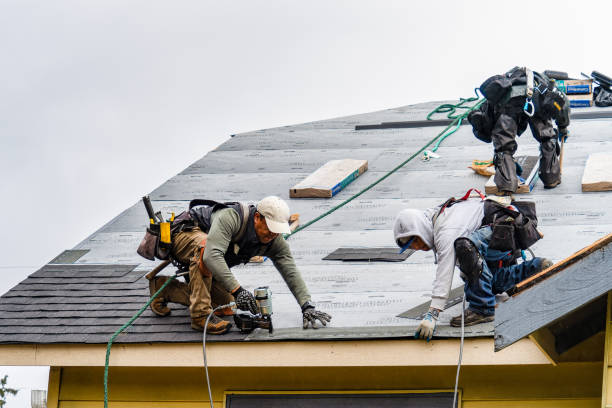 Professional Roofing technician working in North Carver, MA
